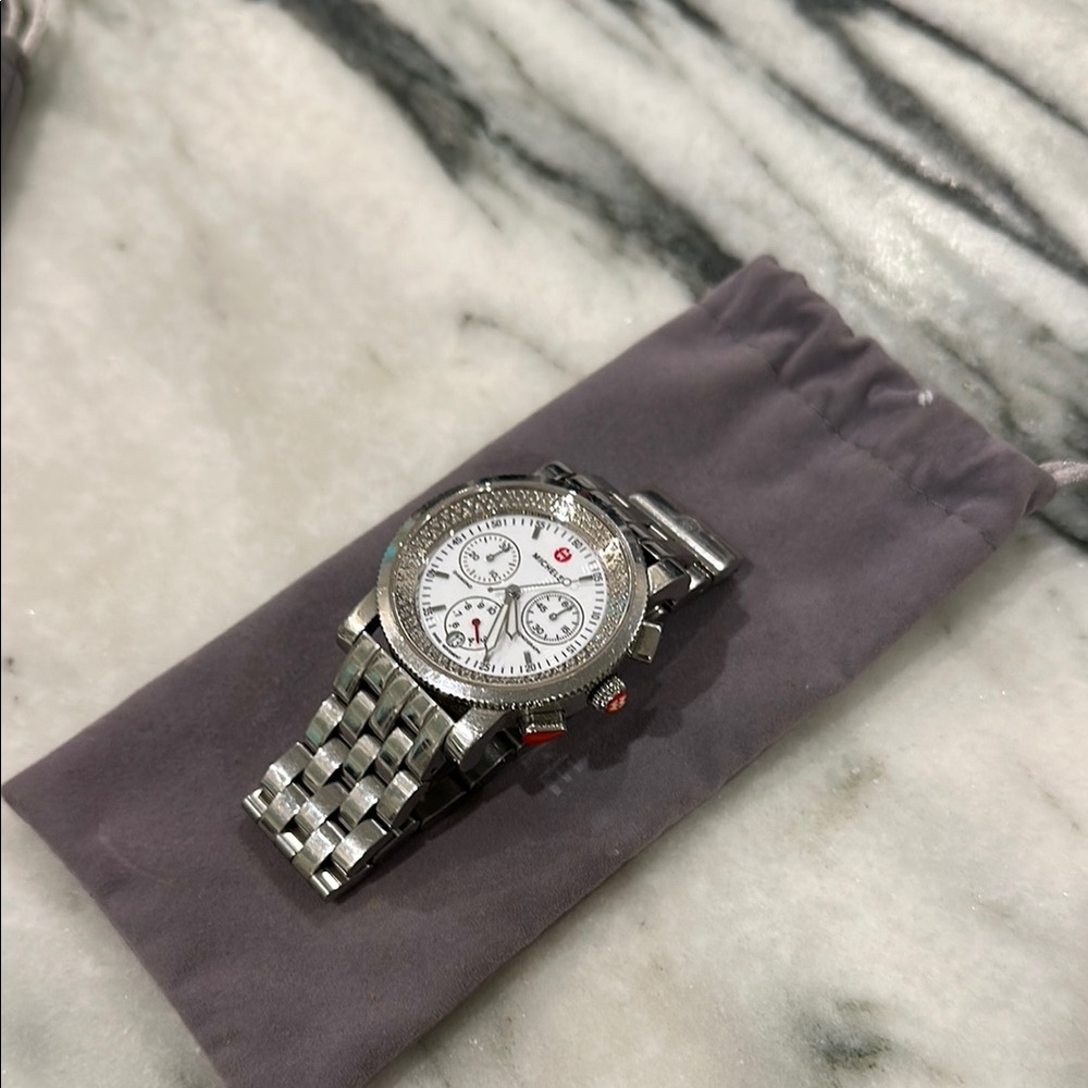 Michele Silver and White Elegant Watch - Picture 3 of 7